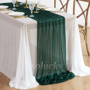 Corredor de Mesa Verde Oscuro para Aniversario Fiesta Boda Navidad Aniversario - Imagen 1 de 44