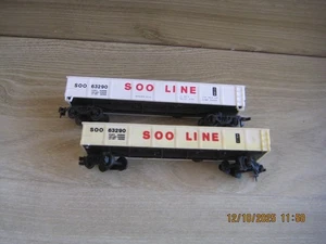 LIFELIKE Model Railways 2 BOGIE SOO LINE OPEN WAGONS TYCO style couplings - Picture 1 of 2