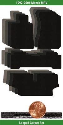 Juego de alfombrillas de bucle clásico personalizadas Lloyd para Mazda MPV 1992-2006 (4 piezas) #W7V Foto 1 de 4