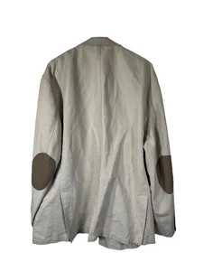 Daniel Cremieux Unstructured Beige Blazer Jacket Elbow Patches 2XL Linen Blend - Picture 1 of 5