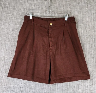 Calça Big Bud Press Shorts Trabalho 100% Algodão Feminina L Borgonha Plissada - Imagem 1 de 4