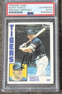 1984 TOPPS TRADED BASEBALL RUSTY KUNTZ AUTOGRAPHED CARD #66T PSA/DNA AUTHENTIC - Image 1 of 2