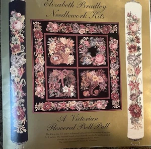 VTG 1989 ELIZABETH BRADLEY The Victorian Flower Bell Pull Needlepoint Kit - Picture 1 of 22