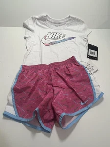 Size 6X NIKE AUTHENTIC GIRLS ORIGINAL BRAND 2Pc TEE & SHORTS SET - Picture 1 of 4