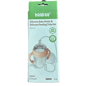 Haakaa Silicone Baby Bottle & Silicone Feeding Tube Set Gen.3 Peach - Picture 1 of 11