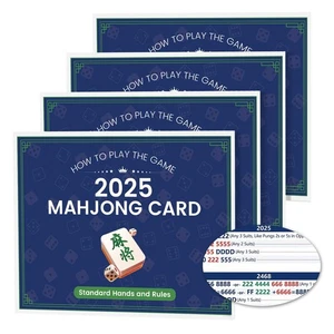 4 Pcs Mahjong Cards 2025 Edition, 4 Pack Large Print American Mahjong Rule Ca... - Bild 1 von 5