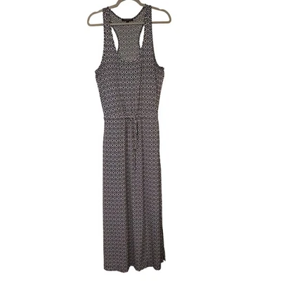 Banana Republic Black White Diamond Print Maxi Dress Sleeveless Racerback Small - Image 1 of 4