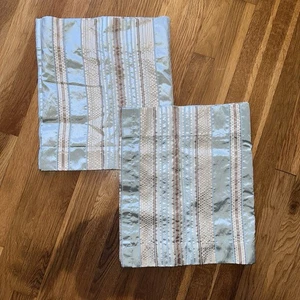 HOME Küchenstange Volant 2er Set blau braun beige gestreift Polyester 15 x 52 - Bild 1 von 6