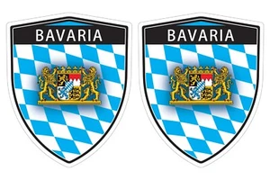 Bavaria flag window car shield shape decal car bumper sticker set of 2 SH07 - Foto 1 di 4