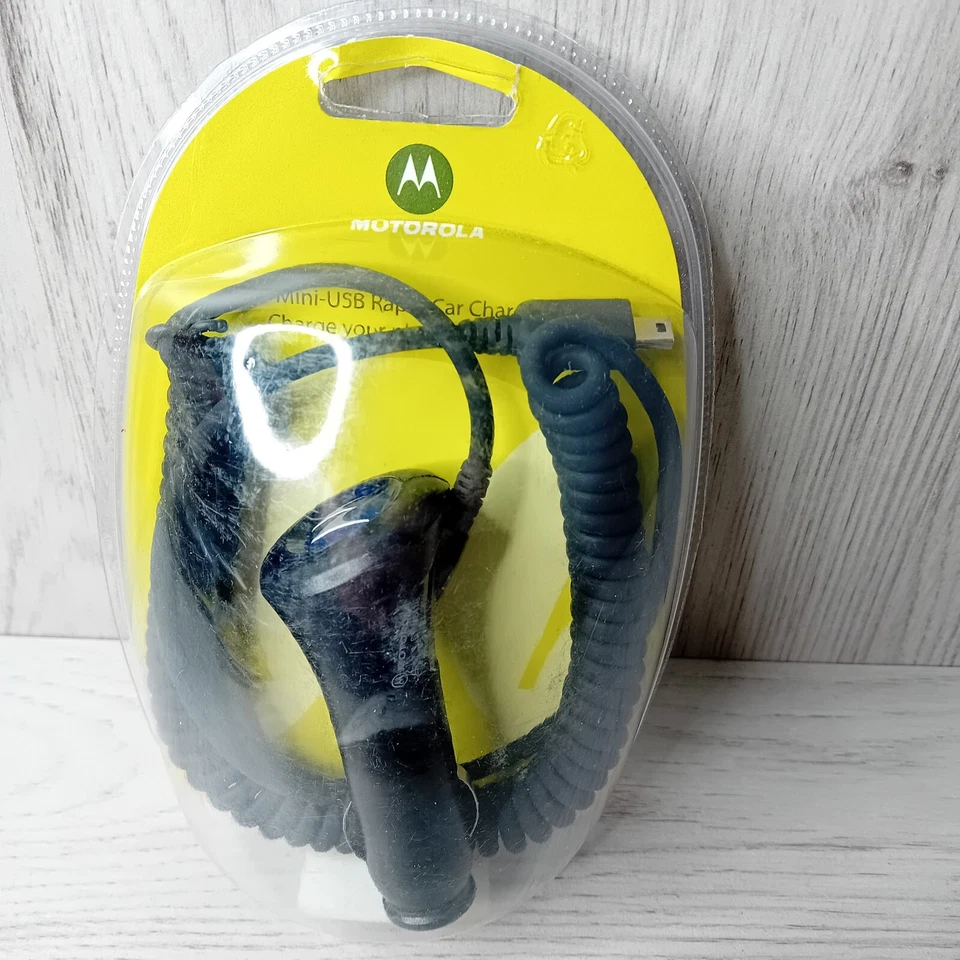 MOTOROLA MINI USB CAR CHARGER V3X V235 V360 - NEW IN BOX - RARE RETRO - GENUINE - image 1 of 4