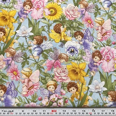 Fairy Babies and Flowers Ami Morehead Elizabeth's Studio хлопок на ПОЛОВИНУ ЯРДА - Изображение 1 из 2