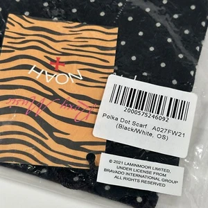 Noah Polka Dot Scarf New 100% Authentic Black/white OS - Picture 1 of 5