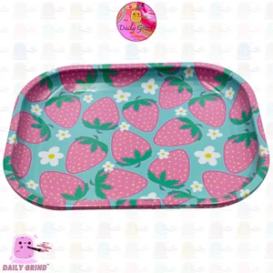 Strawberry Daisys Cute Metal Tray 14x18cm Trinkets Crystals Cute Funny Gift - Picture 1 of 4