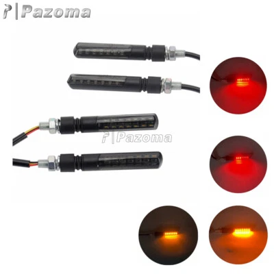 2 pares de luces intermitentes LED intermitentes de señal de giro para motocicleta Honda Yamaha Foto 1 de 4