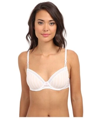 Sujetador BETSEY JOHNSON Medias Malla Encaje Inmersión Blanco 30C 30D 28D 28DD Usado Foto 1 de 4