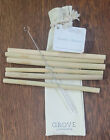 Set Of Six Reuseable 8-in. Bamboo Straws With Cleaner And Pouch – A Great Gift!