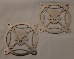 SALE: 100mm Skull Gaming Computer Chrome Fan Grill For PC Case 4" Cover - Qty 2 - Photo 1/1