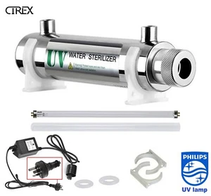 Sistema de tratamiento esterilizador de agua ultravioleta 11 W 227LPH 304SS lámpara Philips - Imagen 1 de 16