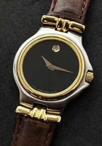 Vintage MOVADO Museum Classic Women’s 27mm Quartz Watch SS Gold Sapphire Crystal - Picture 1 of 14