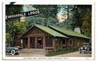 Early 1900S Log Cabin Lobby, Brookdale Lodge, Brookdale, Ca Postcard
