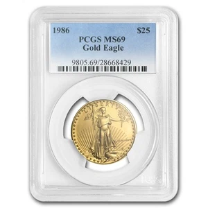 1986 1/2 oz American Gold Eagle MS-69 PCGS - Picture 1 of 3