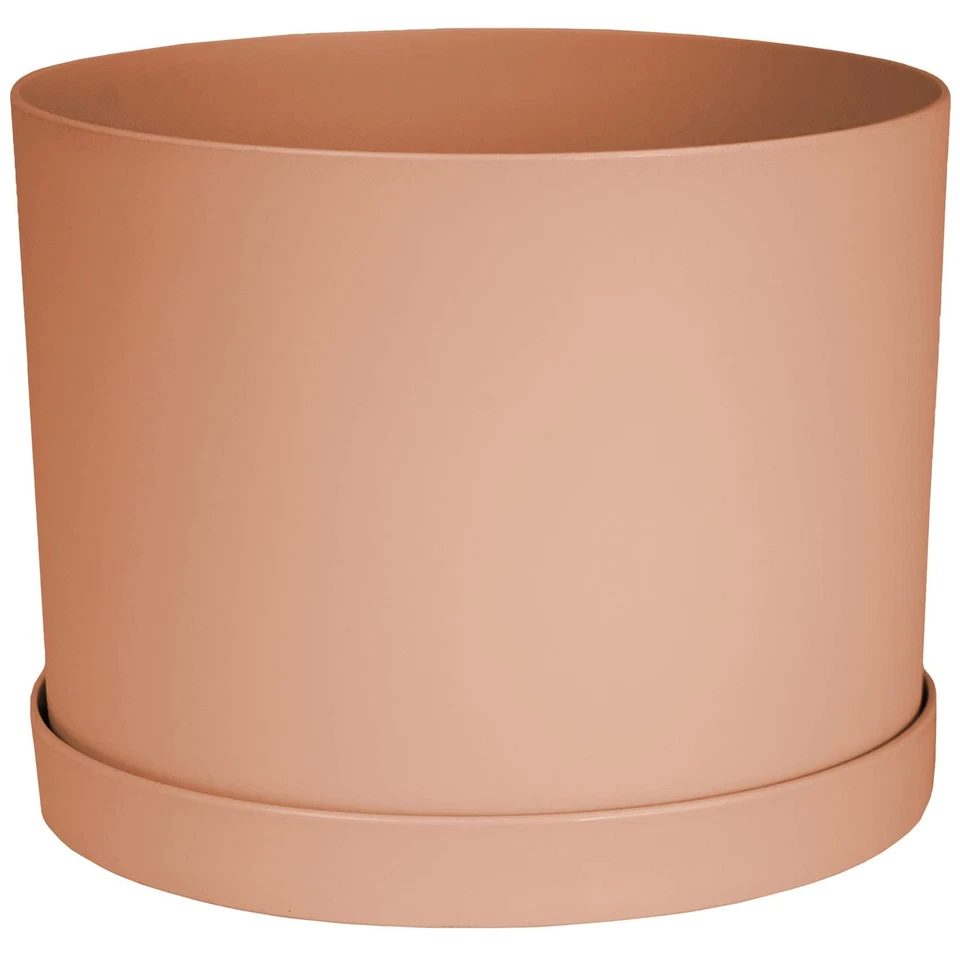 Bloem MAT0847 Mathers Planter w/Saucer Tray-8" Muted Terra Cotta Garden Plate...