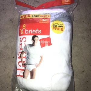 Vintage Hanes Herren Slips weiß 100% Baumwolle Größe 34 8 Stück NEU - Bild 1 von 5