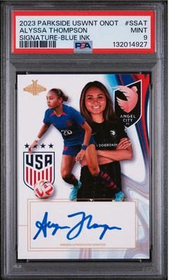 PSA 9 Alyssa Thompson 2023 Parkside USWNT One Nation Team BLUE INK Auto - Image 1 of 2