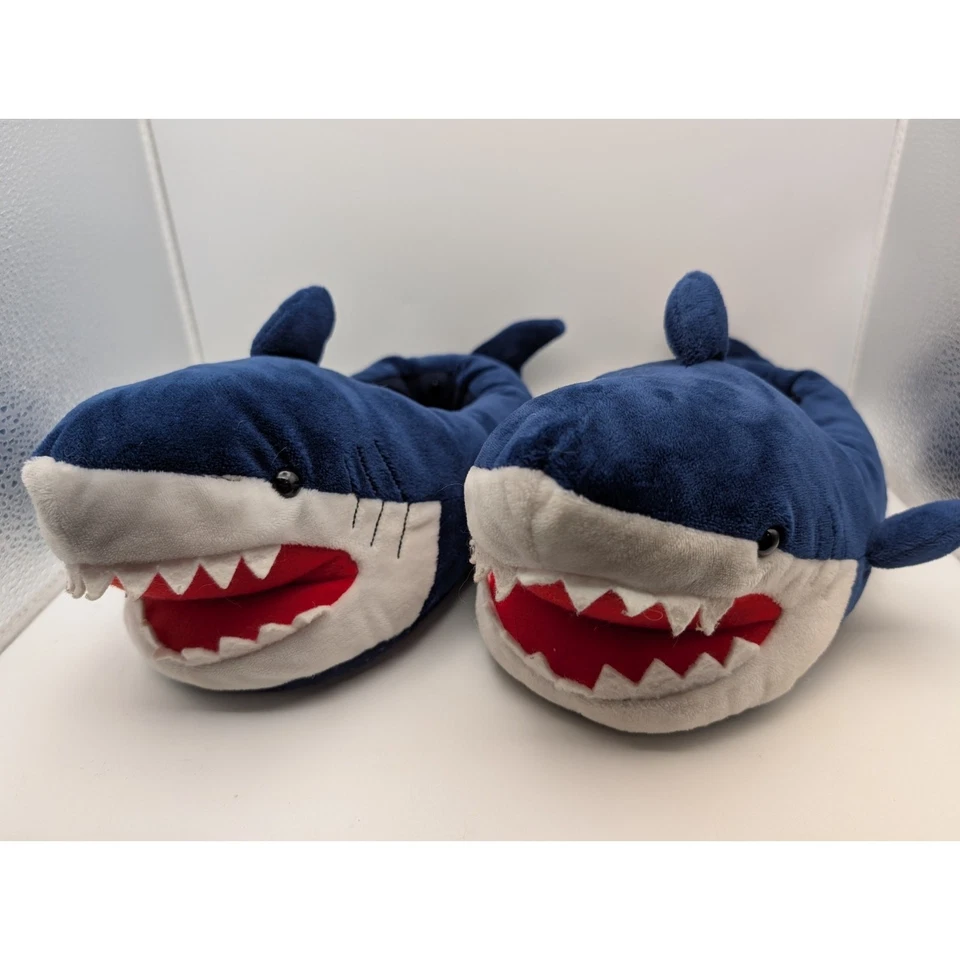 Тапочки детские Shark синие 3/4 синие и белые супермягкие - Изображение 1 из 4