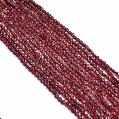 Cuentas facetadas con forma de moneda de piedras preciosas de granate natural 4 mm hilo 12,5" AB-166 Foto 1 de 2