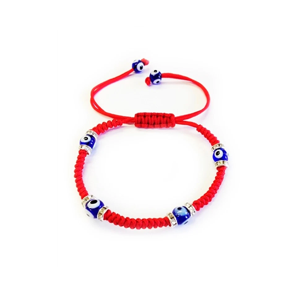 1 Red Kabbbalah Macrame Bracelet Evil Eye Bead Blue Hamsa Luck Charm Hand Adult