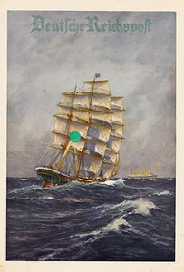 Telegramm der "Deutschen Reichspost" m.Lithograph.Titel "SEGELSCHIFF" v.1936 - Bild 1 von 1