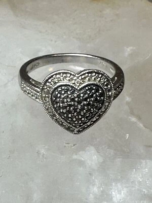 Anillo Corazón San Valentín Amor Banda Talla 6.50 Plata de Ley Mujer Foto 1 de 4