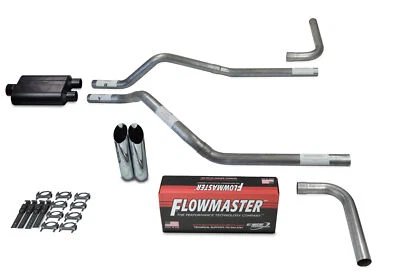 GMC Jimmy 95-99 2.5" Dual Exhaust Kit Flowmaster Super 44 Slash Tip Side Foto 1 de 4