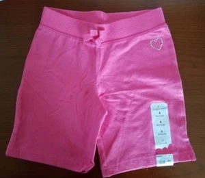 NEW JUMPING BEANS GIRLS BERMUDA SHORTS ATHLETIC STYLE HEART DARK PINK SIZE 5 - Picture 1 of 3