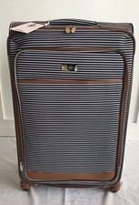 jessica simpson blue and white striped luggage