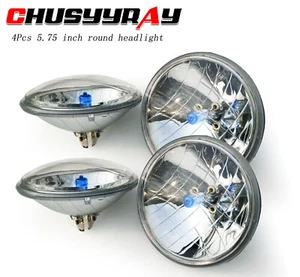 For Buick GS 455 1970-1972 Round 4x 5-3/4 5.75"inch Headlight Halogen Hi/Lo Beam - Picture 1 of 11