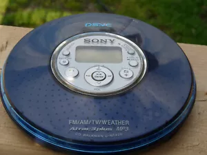 Retro Blue Sony PSYC D-NF420 Discman, AM/FM, Cleaned Tested Working VG Condition - Picture 1 of 12