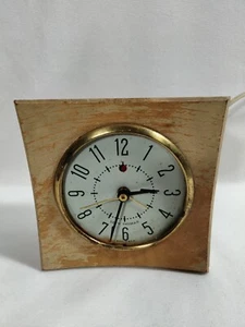 Vintage Seth Thomas Sveglia Cassa Legno Massello Biondo Cassa Elettrica E904-000 RICAMBI REPA - Foto 1 di 6