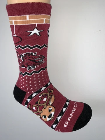 SOUTH CAROLINA GAMECOCKS NCAA COLLEGE JERSEY LOGO REINDEER CREW LENGTH SOCKS LRG Cover