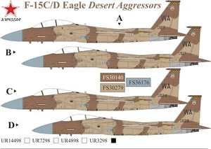 Calcomanías UpRise UR3298 - CALCOMANÍA F-15C/D Eagle Aggressor (Desierto) 1/32 - Imagen 1 de 6