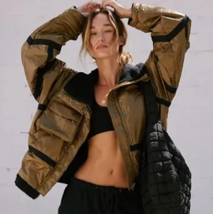 248 $ Free People Movement Vagabond Fleece olivgrün Oversized Bomberjacke XS - Bild 1 von 8