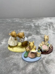 Lote de 3 ratones lindos de porcelana/plástico Forest Friends Tiny Talk - Imagen 1 de 5