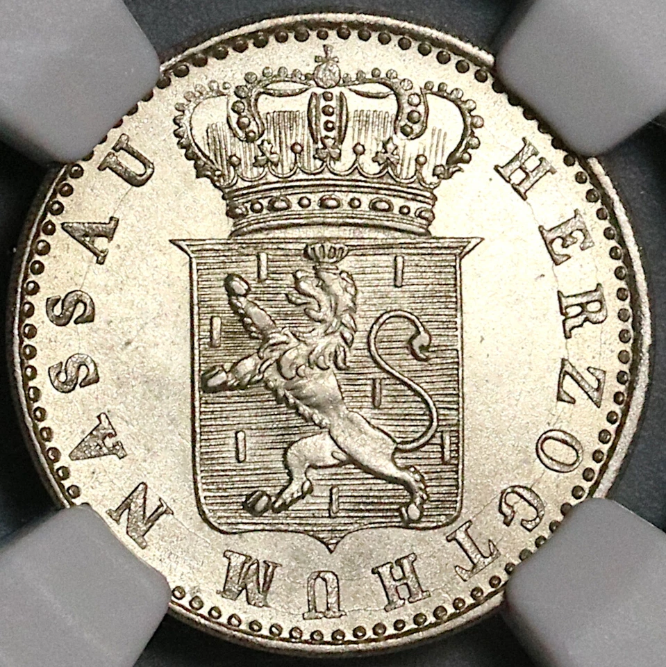 1841 NGC MS 62 Nassau 6 Kreuzer German State Silver Coin POP 1/1 (22060403C) - Image 1 of 4