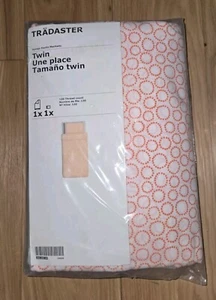 NEW Sealed IKEA Twin Tradaster Duvet Cover + Pillowcase Orange White Geometric - Picture 1 of 4