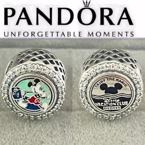 PANDORA Disney DVC Disney Vacation Club Parks Exclusive Member Sparkling Charm - Picture 1 of 6