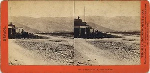 Nevada, Thomas Houseworth & Co. Stereoansicht 1860er Jahre Blick auf Carson City aus dem Osten - Bild 1 von 2