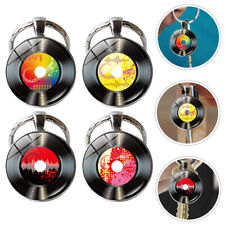 4pcs Record Pendant Keychain Record Keychain Decorative Pendant Key Chain Music