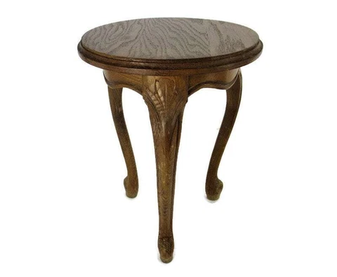 Hand Carved Wood  Side Display Coffee Table Pedestal Plant Bonsai Louis XV Style Cover