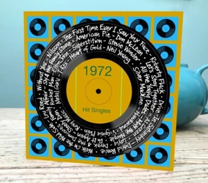 53rd Birthday card 148cm sq 1972 Music Card with envelope. Blank inside. - Picture 1 of 1